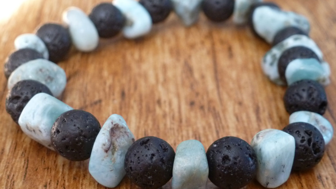 Larimar & Lava Bracelet