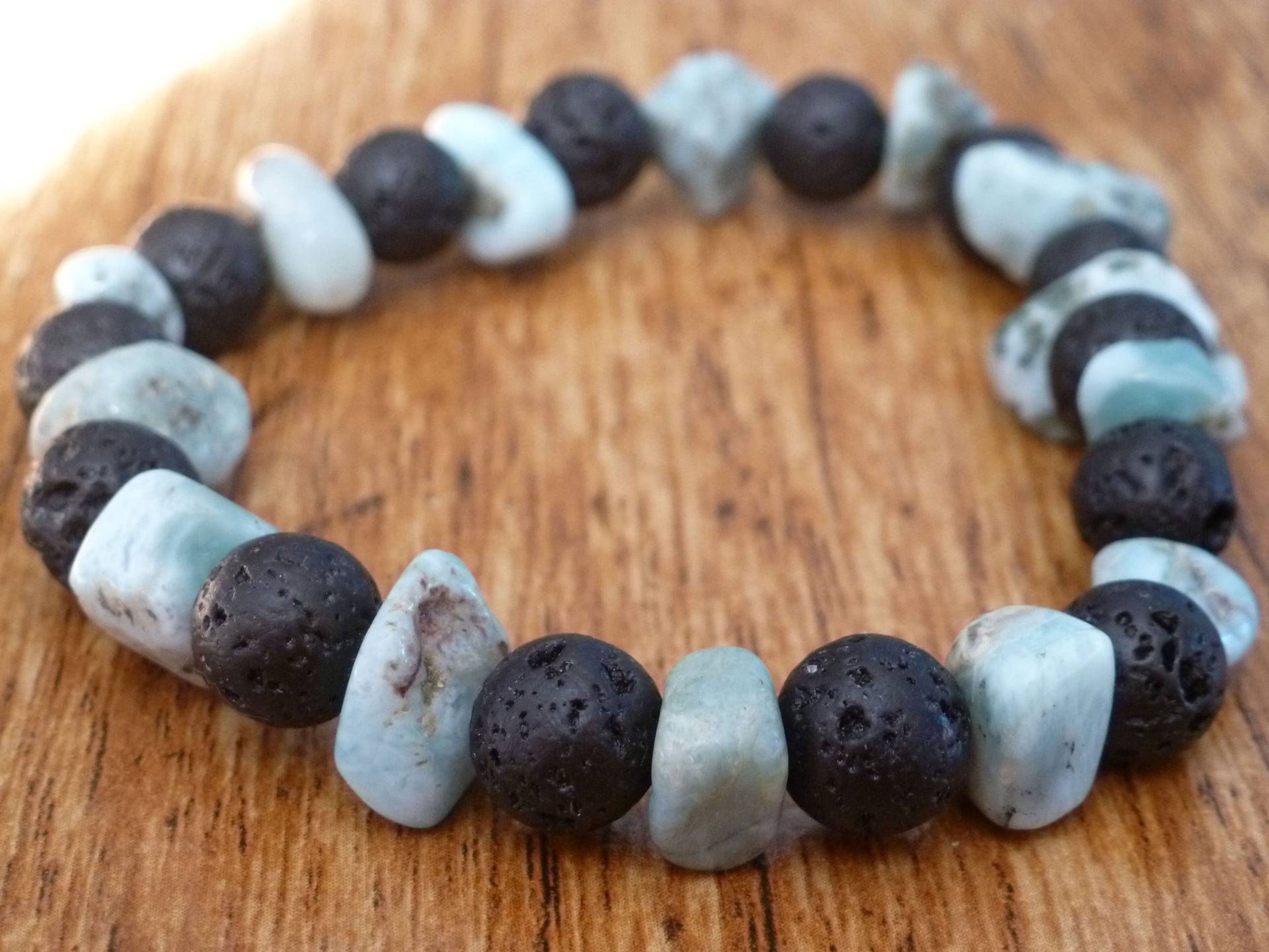 Larimar & Lava Bracelet