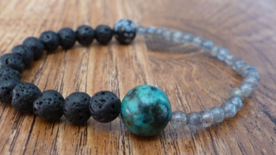 Labradorite & Snowflake Obsidian Bracelet