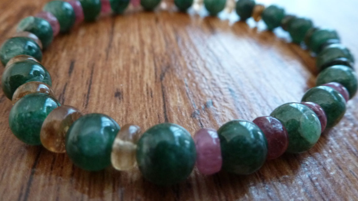 Aventurine & Watermelon Tourmaline Bracelet